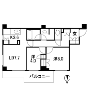 Floor: 2LDK, occupied area: 53.93 sq m