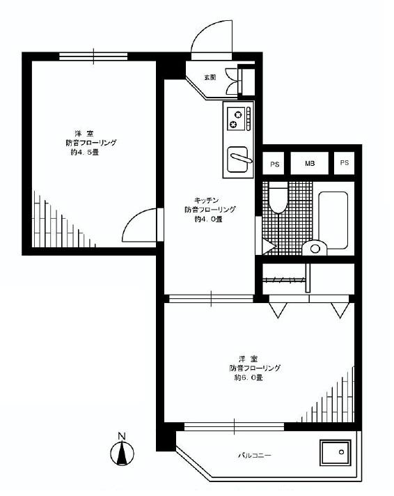 Floor plan. 2K, Price 14.8 million yen, Occupied area 30.28 sq m