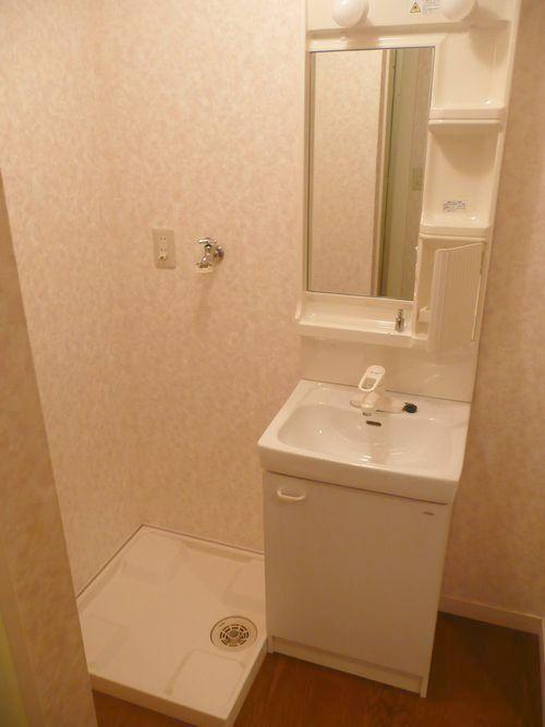 Wash basin, toilet. Bathroom vanity