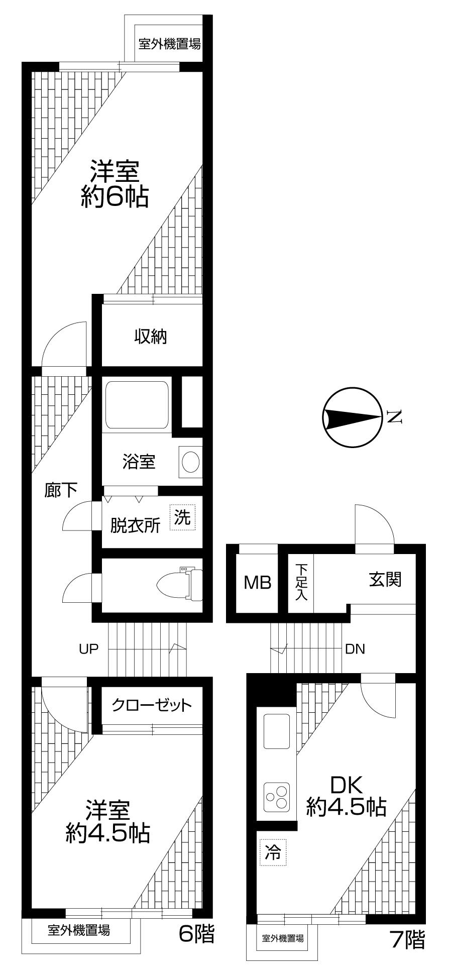 Floor plan. 2DK, Price 13.8 million yen, Occupied area 51.74 sq m
