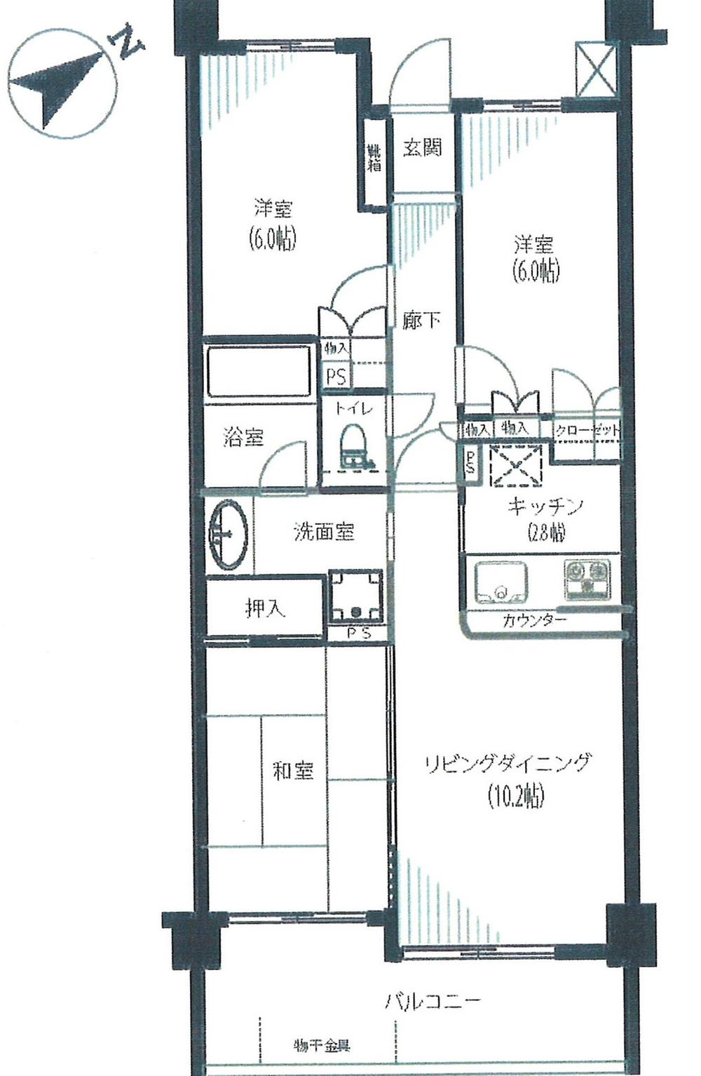Floor plan. 3LDK, Price 46,800,000 yen, Occupied area 68.24 sq m , Frog balcony area 10.3 sq m Pets, Is a large 3LDK (there the provisions of the convention).  2004 built in because the barrier free housing, By all means please see once.
