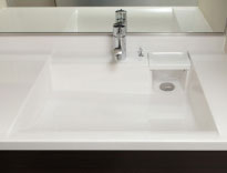 Bathing-wash room. Counter-integrated basin bowl