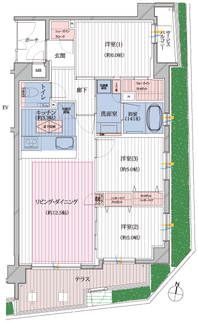 Floor: 3LDK, occupied area: 70.79 sq m, Price: TBD