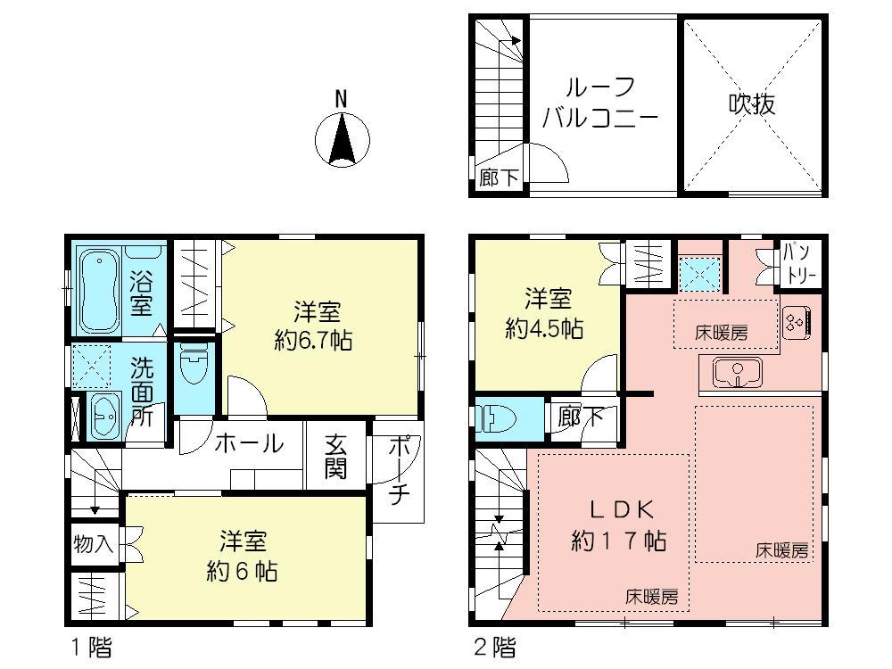 Floor plan. (B Building), Price 49,800,000 yen, 3LDK, Land area 87.1 sq m , Building area 82.61 sq m