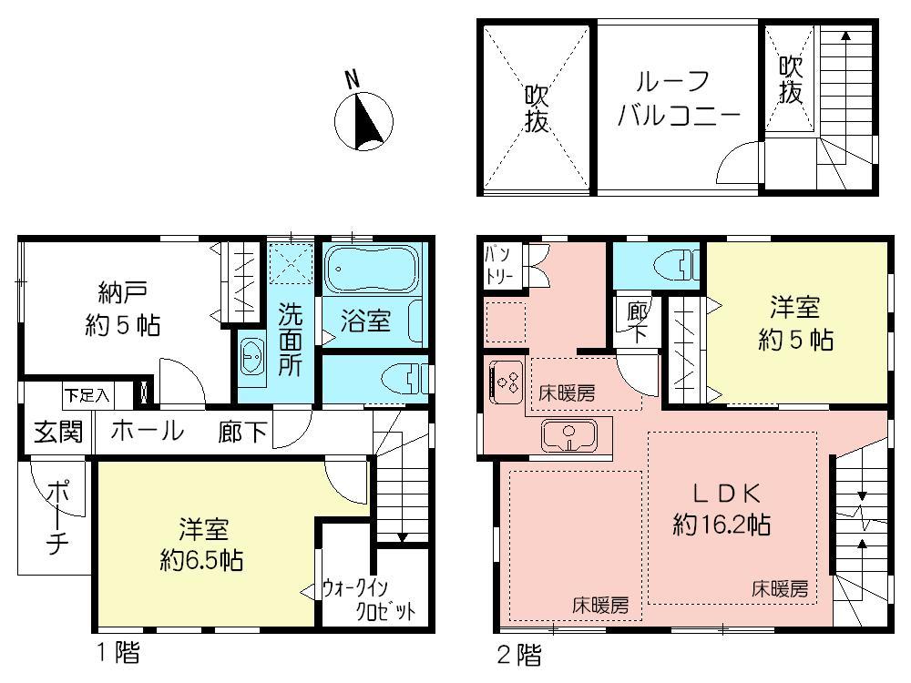 Floor plan. (C Building), Price 49,800,000 yen, 2LDK+S, Land area 87.17 sq m , Building area 82.35 sq m
