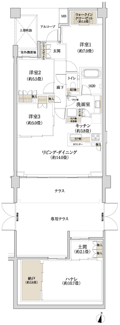 Floor: 3LDK + WIC + Doma + N + away, occupied area: 108 sq m, Price: TBD