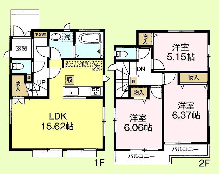 Floor plan. (C Building), Price 46,800,000 yen, 3LDK, Land area 94.65 sq m , Building area 79.7 sq m