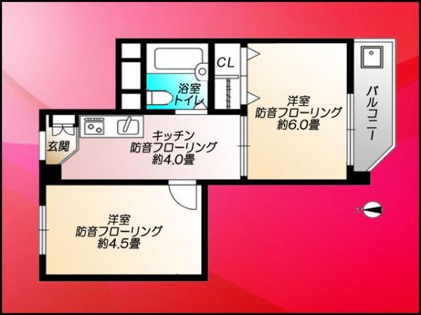 Floor plan. 2K, Price 14.8 million yen, Occupied area 30.28 sq m , Balcony area 3.2 sq m