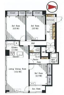 Floor plan. 3LDK, Price 32,800,000 yen, Footprint 102.54 sq m
