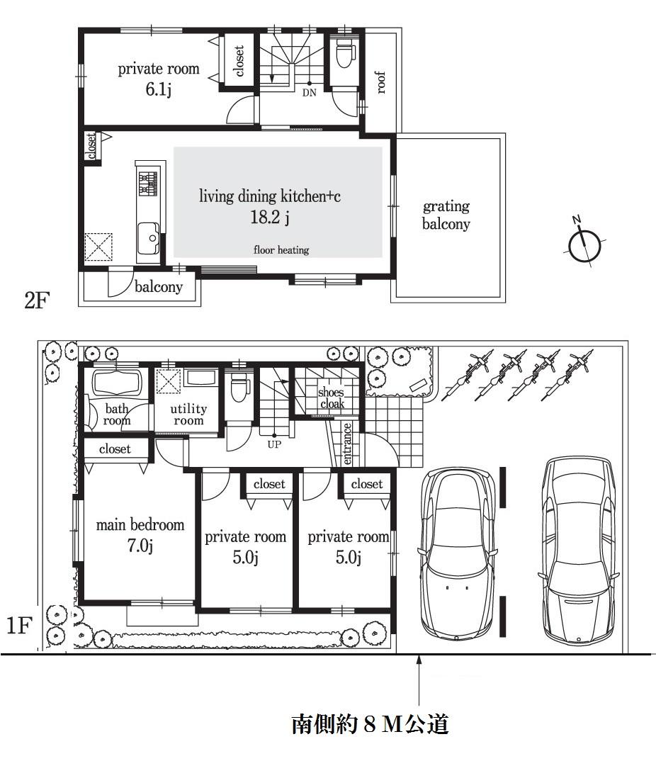 Building plan example (floor plan). Building plan example (building price 19,900 yen) building area 95.28 sq m