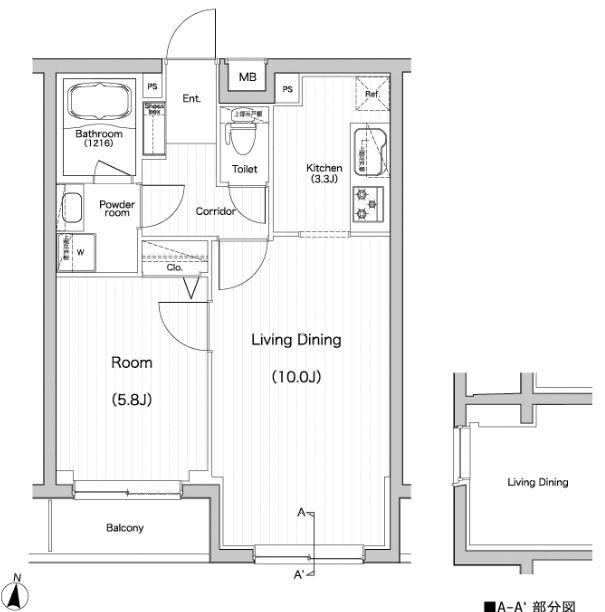 Floor plan. 1LDK, Price 33,900,000 yen, Occupied area 40.04 sq m , Balcony area 2.97 sq m is a rare all households south-facing room. It finished in easy-to-use floor plans young and old alike.