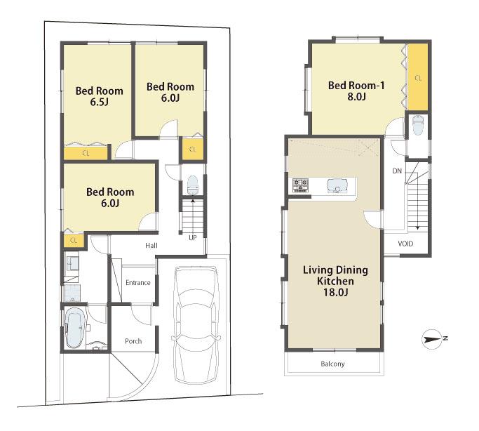 Building plan example (floor plan). Building reference plan view