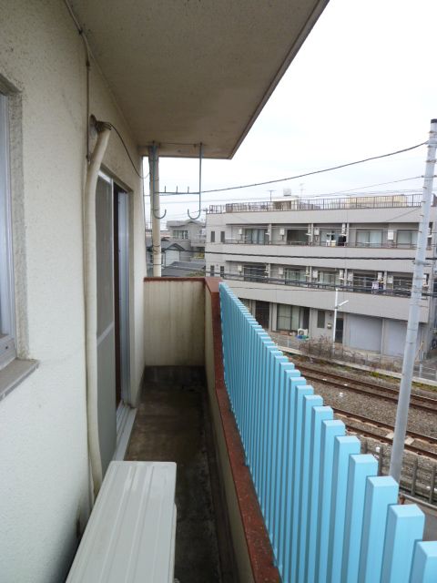 Balcony. There clotheshorse