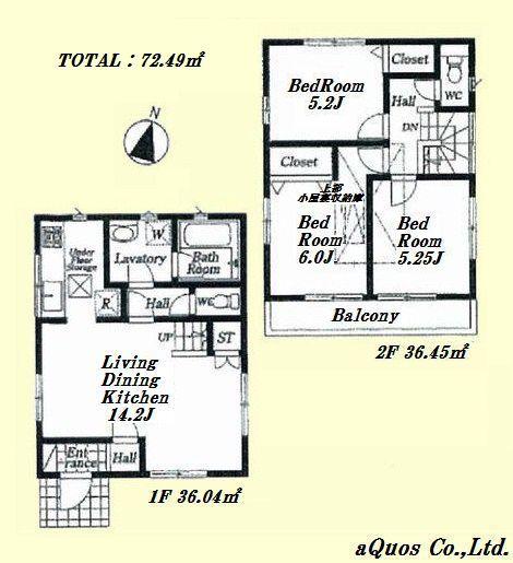 Floor plan. 49,800,000 yen, 3LDK, Land area 97.58 sq m , Building area 72.49 sq m