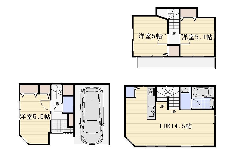 Floor plan. 49,800,000 yen, 3LDK, Land area 48.1 sq m , Building area 86.1 sq m Floor