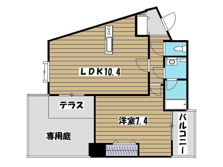 Floor plan. 1LDK, Price 27,800,000 yen, Occupied area 40.74 sq m , Balcony area 3.41 sq m
