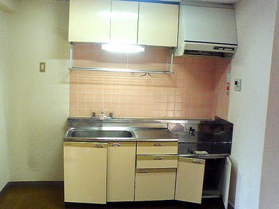 Kitchen. Two-burner gas stove installation Allowed