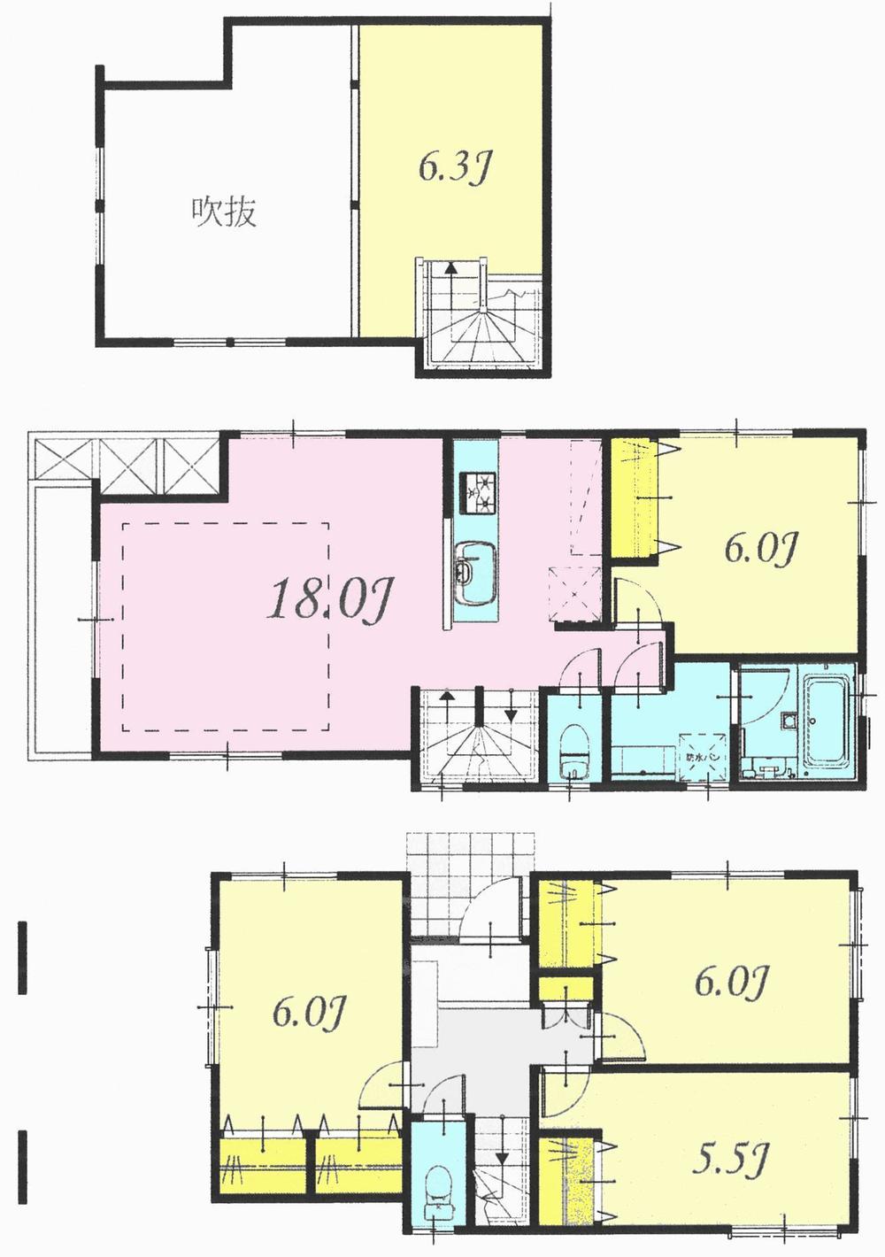Floor plan. (A), Price 56,800,000 yen, 3LDK+S, Land area 76.39 sq m , Building area 103.69 sq m