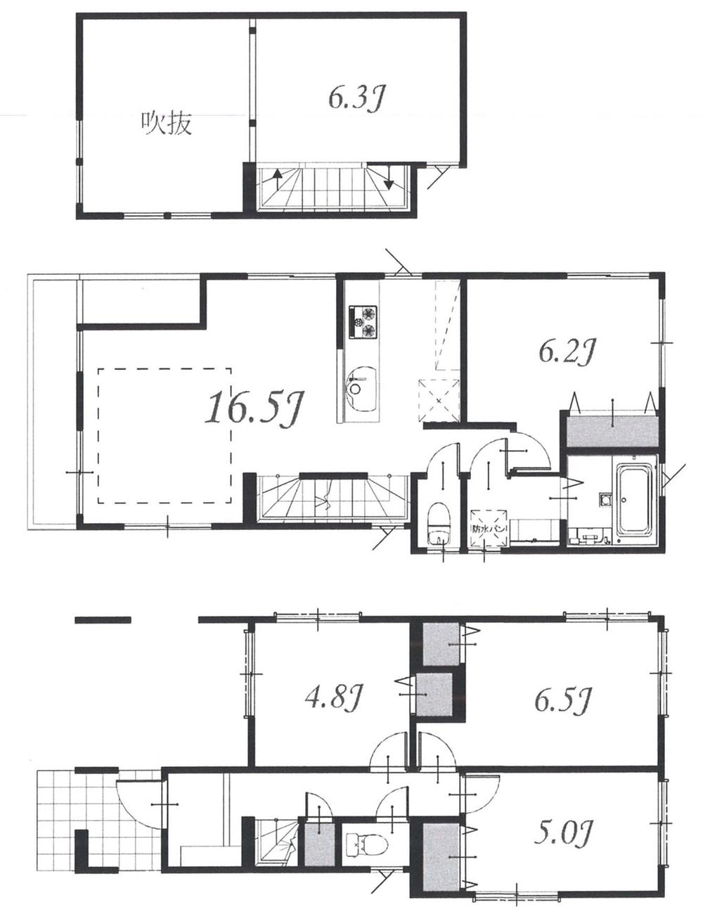 Floor plan. (B), Price 54,800,000 yen, 2LDK+2S, Land area 79.88 sq m , Building area 94.78 sq m