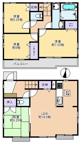 Floor plan. 36,800,000 yen, 4LDK, Land area 100.39 sq m , Building area 89.53 sq m 4LDK ・ Spacious LDK16 Pledge