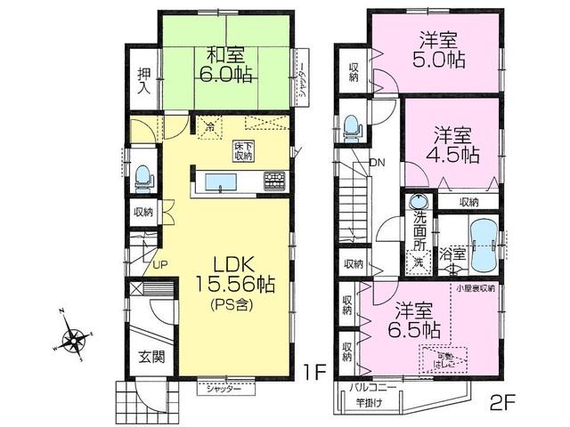 Floor plan. 47,800,000 yen, 4LDK, Land area 99.86 sq m , Building area 90.74 sq m Nerima Minamiōizumi 5-chome, NO.  Floor plan