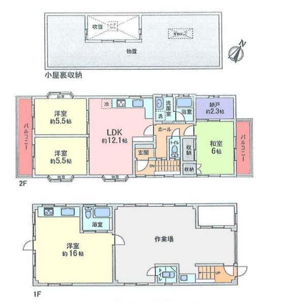 Floor plan. 39,800,000 yen, 4LDK+S, Land area 120.15 sq m , Building area 142.35 sq m