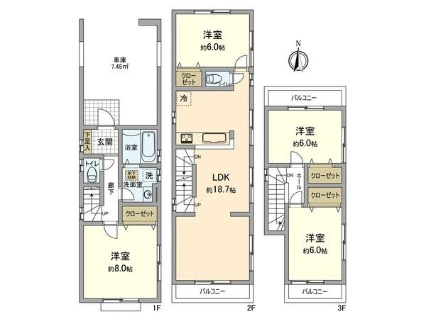 Floor plan. 52,800,000 yen, 4LDK, Land area 81.07 sq m , Building area 122.13 sq m