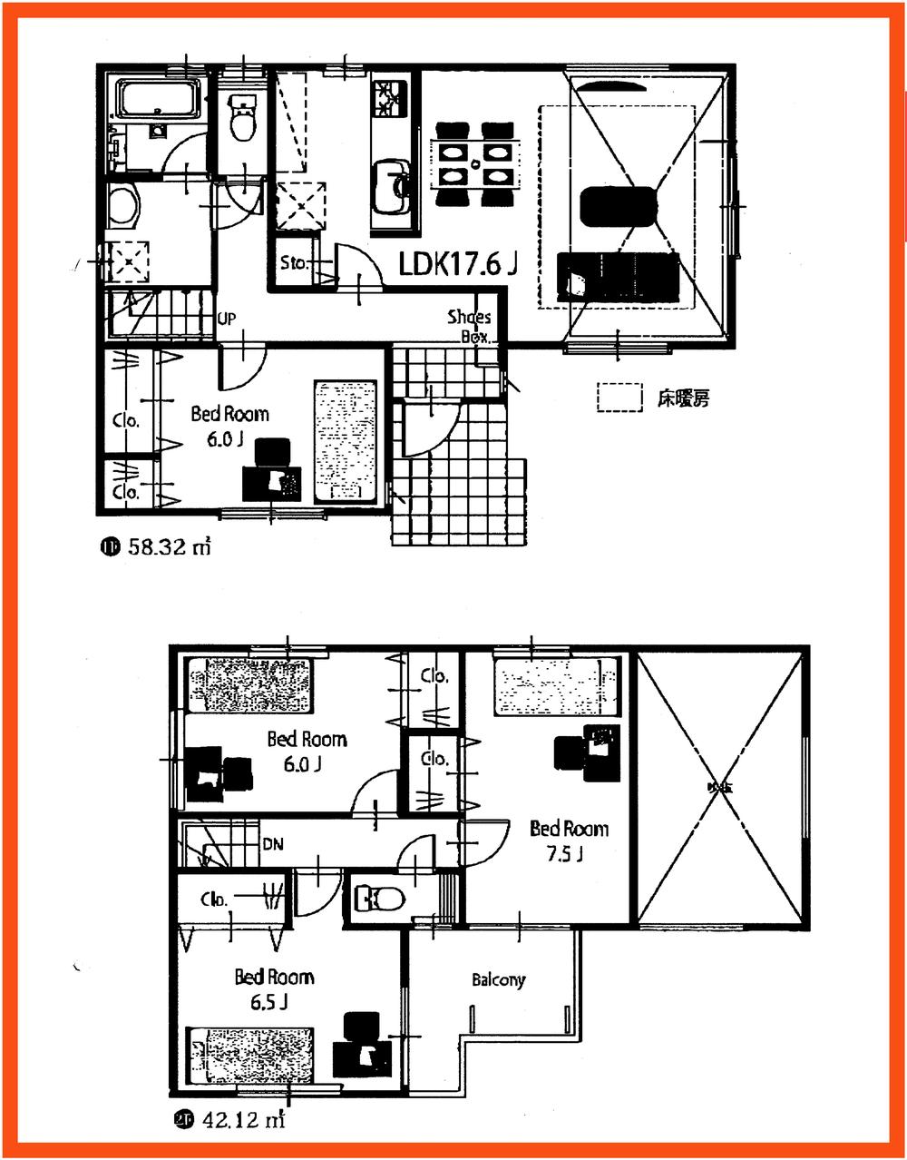 Floor plan. (F Building), Price 53,300,000 yen, 4LDK, Land area 119.32 sq m , Building area 100.44 sq m