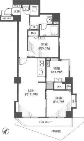 Floor plan. 3LDK, Price 26,990,000 yen, Occupied area 65.48 sq m , Balcony area 5.77 sq m of Mato