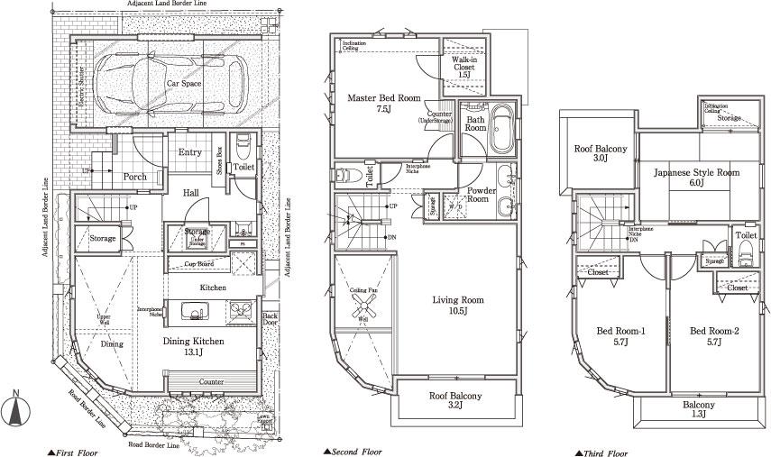 Floor plan. (A Building), Price 68,500,000 yen, 4LDK, Land area 80.72 sq m , Building area 137.45 sq m