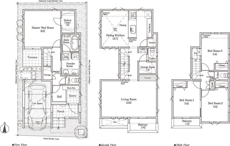 Floor plan. (C Building), Price 64,500,000 yen, 4LDK, Land area 85.95 sq m , Building area 133.31 sq m