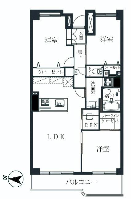 Floor plan. 3LDK, Price 36,800,000 yen, Occupied area 78.13 sq m , Balcony area 10.64 sq m