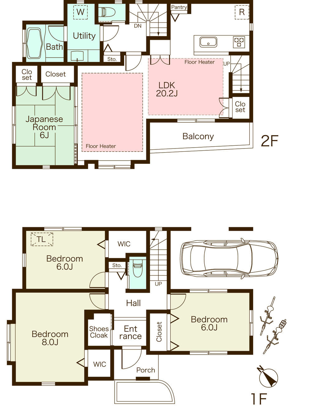 Floor plan. (B), Price 72,800,000 yen, 4LDK, Land area 103.37 sq m , Building area 117 sq m