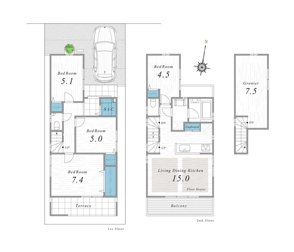 Floor plan. 58,367,000 yen, 4LDK, Land area 84.02 sq m , Building area 83.76 sq m