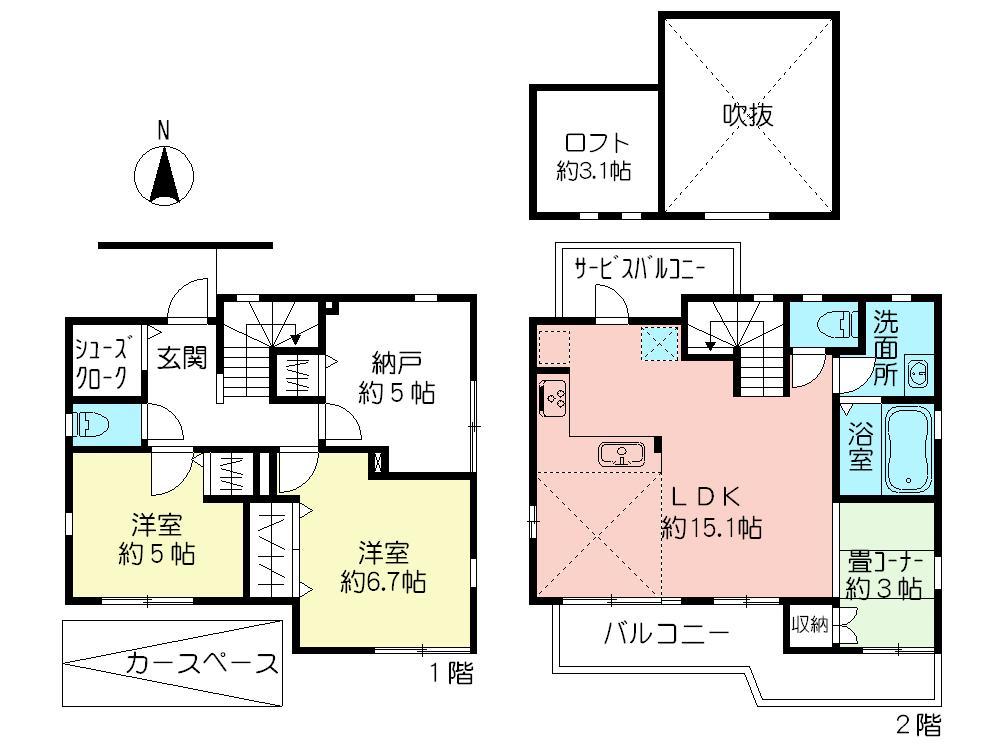 Floor plan. (D Building), Price 44,800,000 yen, 2LDK+S, Land area 81.1 sq m , Building area 80.59 sq m