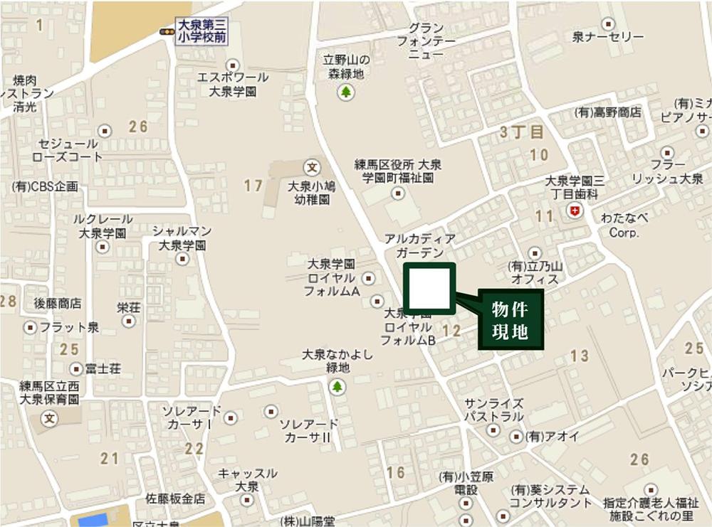 Local guide map. Please enter in the vicinity of "Nerima Ōizumigakuenchō 3-12" in the car navigation system.