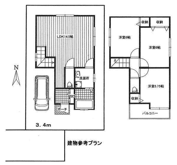 Compartment figure. Land price 24 million yen, Land area 75.16 sq m