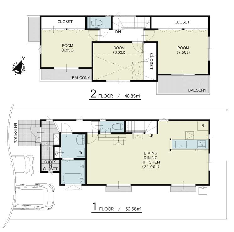 Floor plan. Price 54,800,000 yen, 3LDK, Land area 132.46 sq m , Building area 101.43 sq m