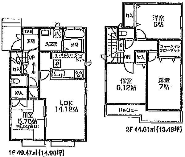 Floor plan. 47,800,000 yen, 4LDK, Land area 108.03 sq m , Building area 93.98 sq m