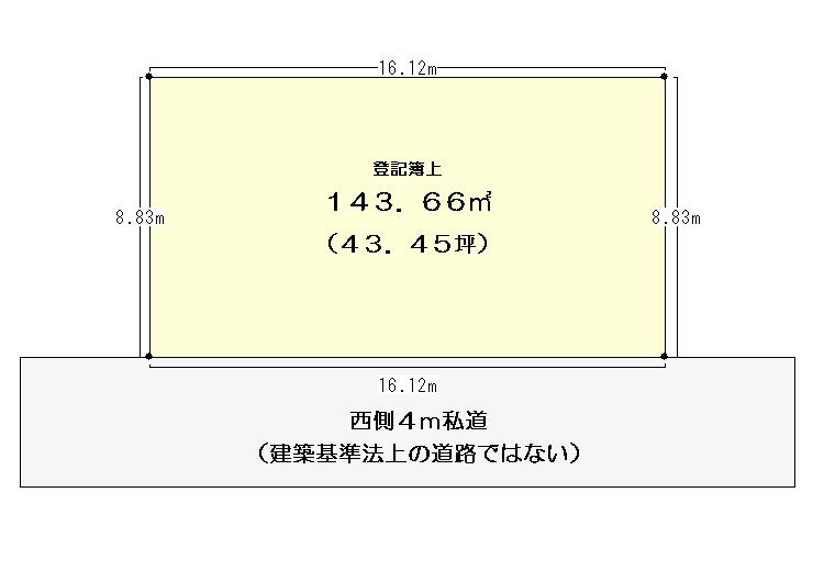 Compartment figure. Land price 29,800,000 yen, Land area 143.66 sq m
