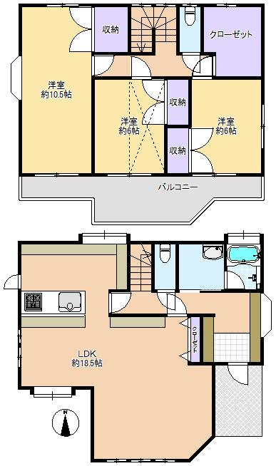 Floor plan. 38,700,000 yen, 3LDK, Land area 115.7 sq m , Building area 110.4 sq m LDK19.5 Pledge, All room is a 6-quires more 3LDK. 2F closet part can also be changes to the living room! Sweden imports furnished in the building is very beautiful your.