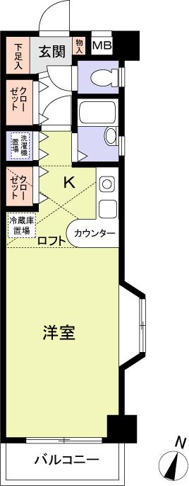 Floor plan. Price 10 million yen, Occupied area 26.04 sq m , Balcony area 2.87 sq m