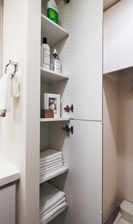 Receipt.  [Linen cabinet] Consideration to the installation location of the storage in consideration to usability. Set up a linen cabinet that can be used linens and immediately taken out.
