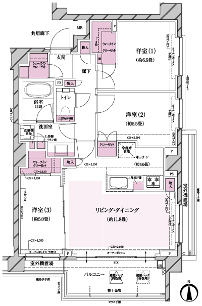 Floor: 3LDK + 2WIC + SIC, the area occupied: 76.1 sq m, Price: 57,900,000 yen, now on sale
