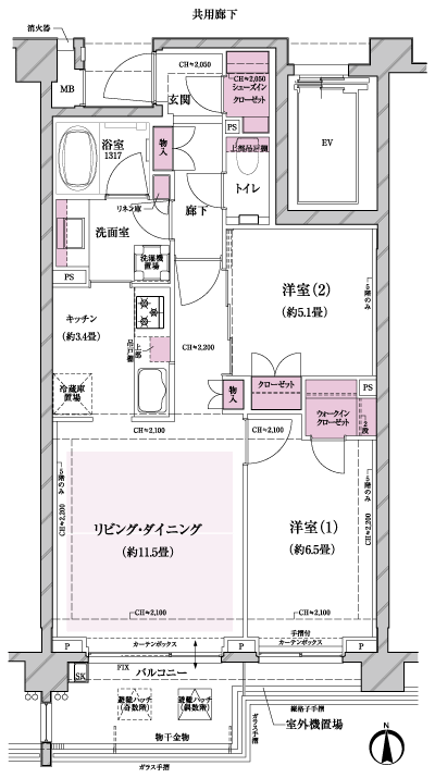 Floor: 2LDK + WIC + SIC, the occupied area: 60.45 sq m, Price: 40,500,000 yen, now on sale