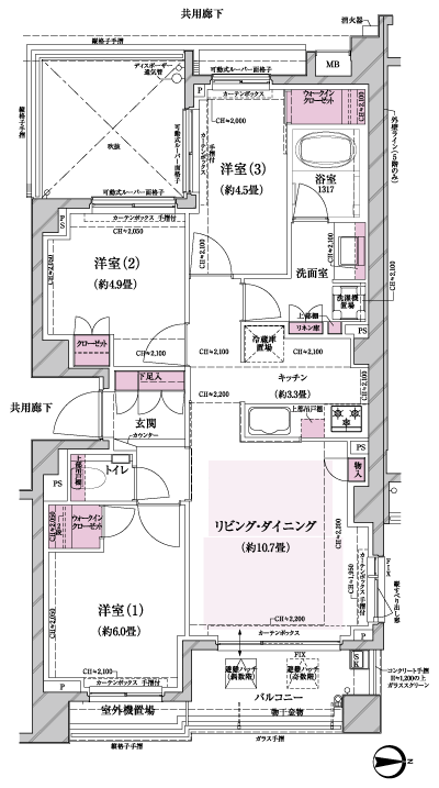 Floor: 3LDK + 2WIC, occupied area: 66.31 sq m, Price: 45,900,000 yen, now on sale
