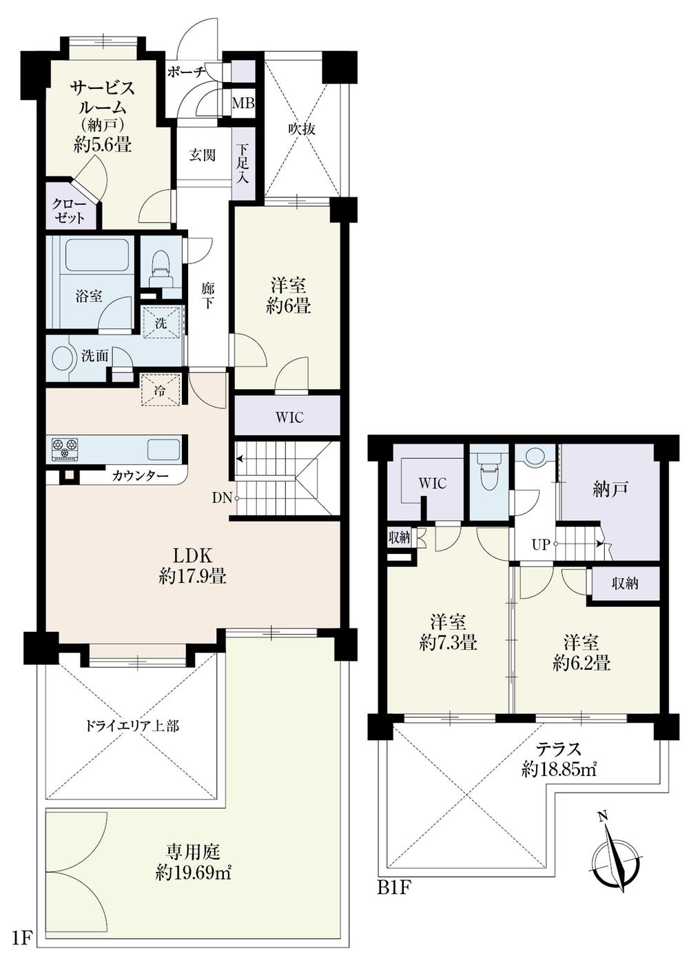 Floor plan. 3LDK + S (storeroom), Price 36,800,000 yen, Footprint 110.76 sq m , Balcony area 5.2 sq m