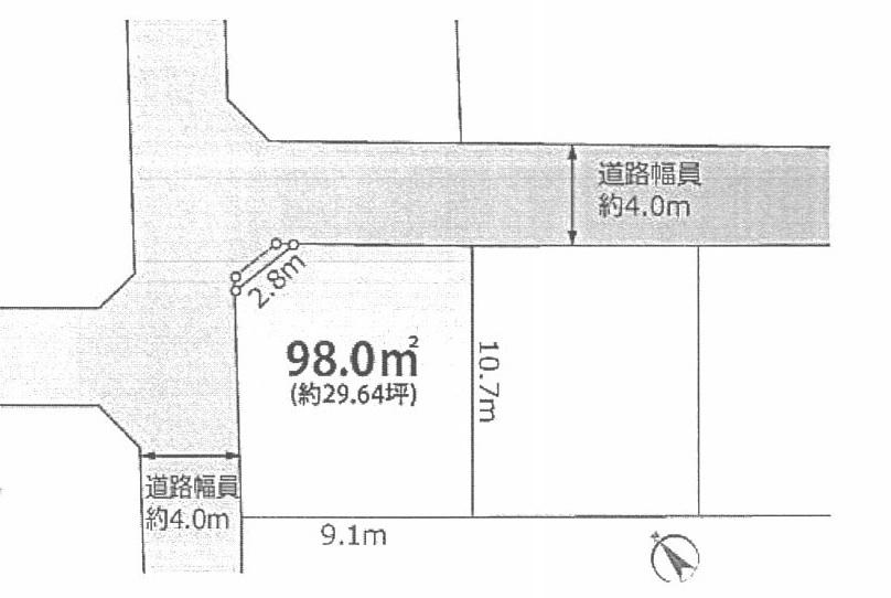 Compartment figure. Land price 28.8 million yen, Land area 98 sq m