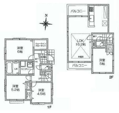 Floor plan. 45,800,000 yen, 4LDK, Land area 93.29 sq m , Building area 85.61 sq m
