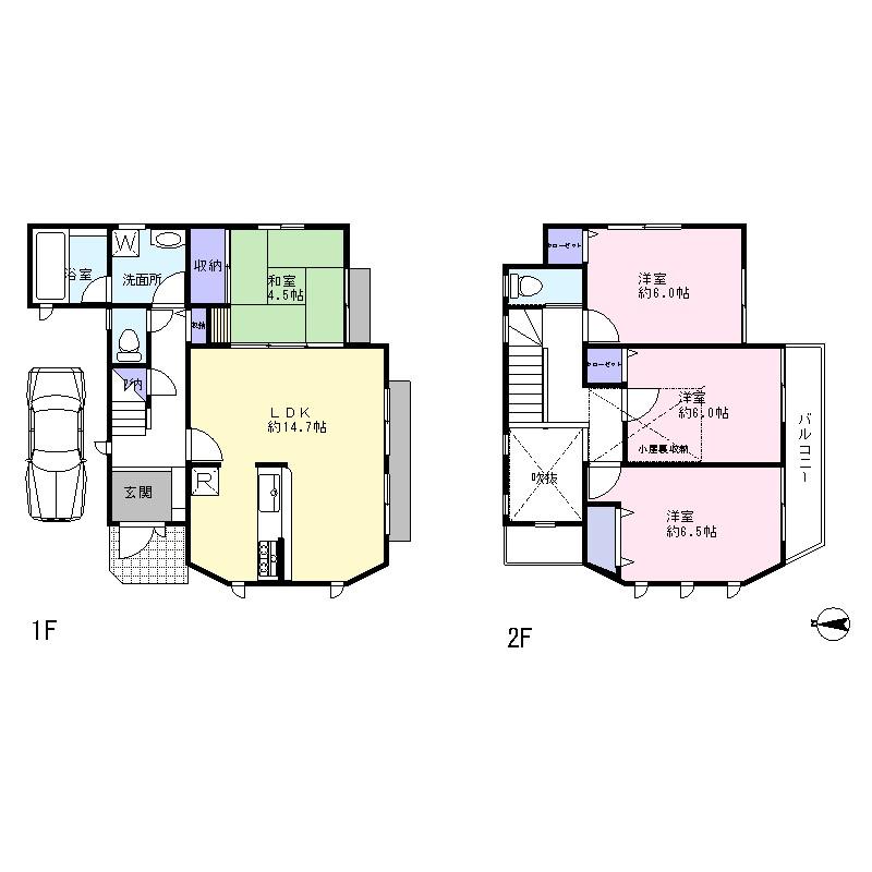 Floor plan. 54,900,000 yen, 4LDK, Land area 101.61 sq m , Building area 91.91 sq m